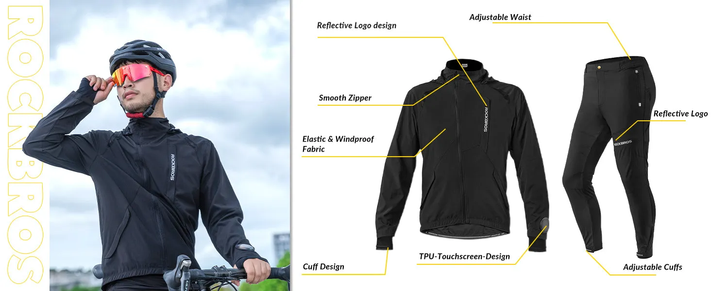 ROCKBROS Men's Breathable Cycling Clothing Set for Summer and Autumn