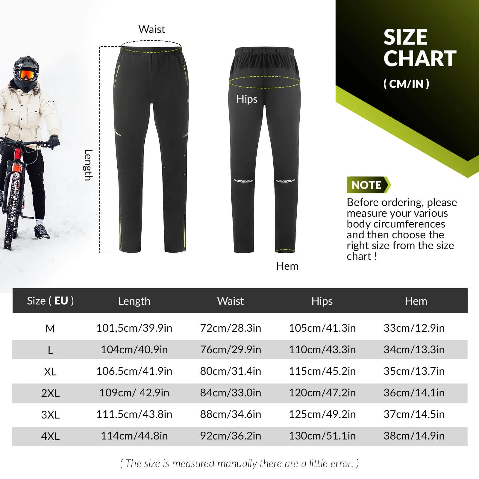 ROCKBROS Winter Windproof Thermal Cycling Trousers