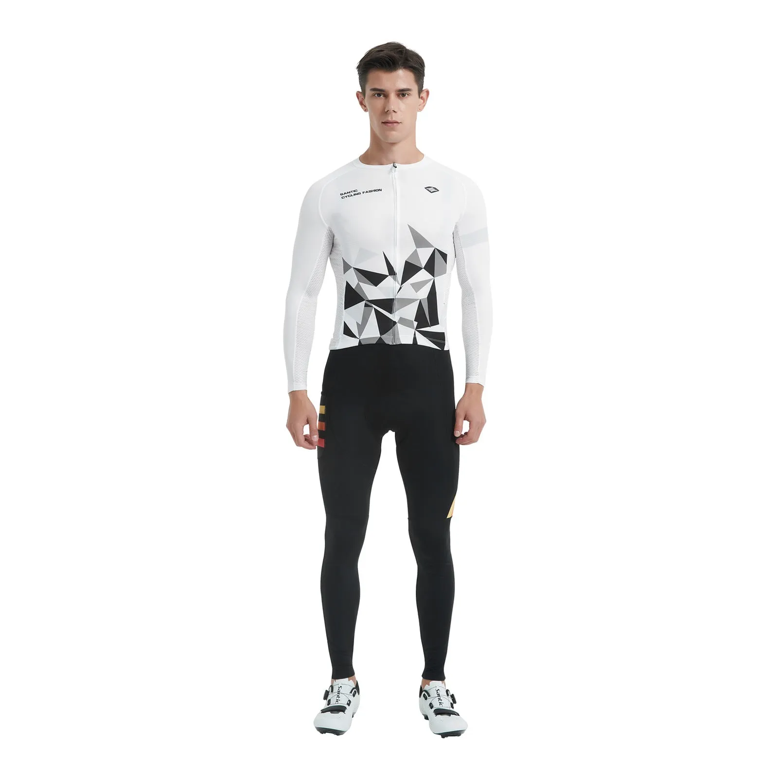 Santic Ares Men’s Cycling Jersey Bike Jersey Long Sleeve White