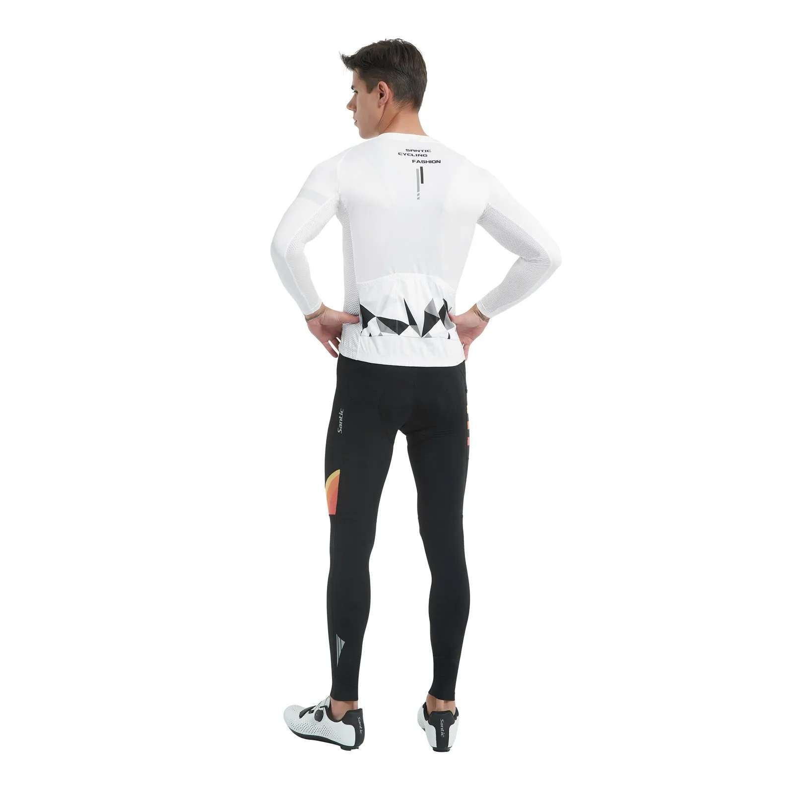Santic Ares Men’s Cycling Jersey Bike Jersey Long Sleeve White