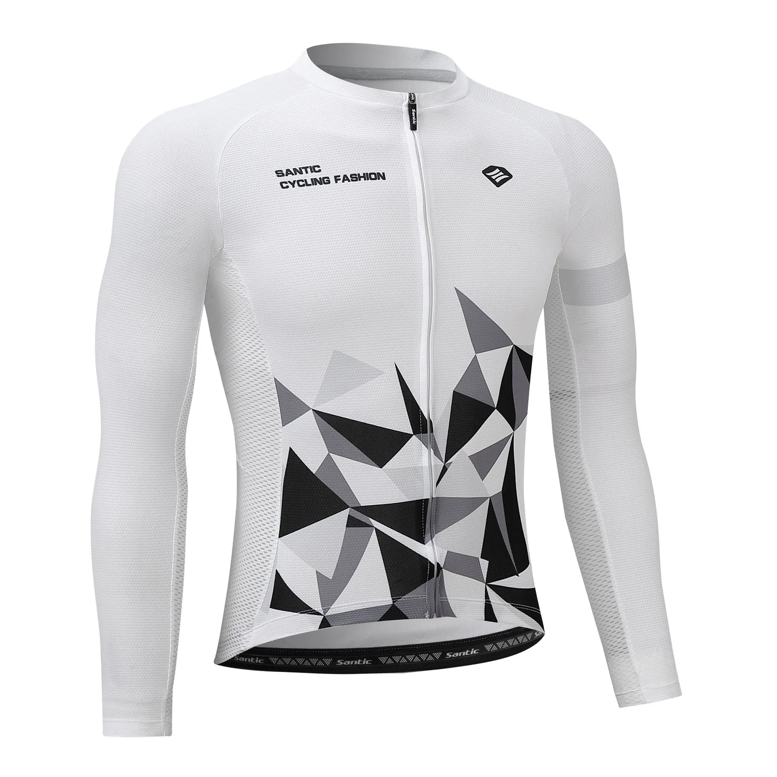 Santic Ares Men’s Cycling Jersey Bike Jersey Long Sleeve White