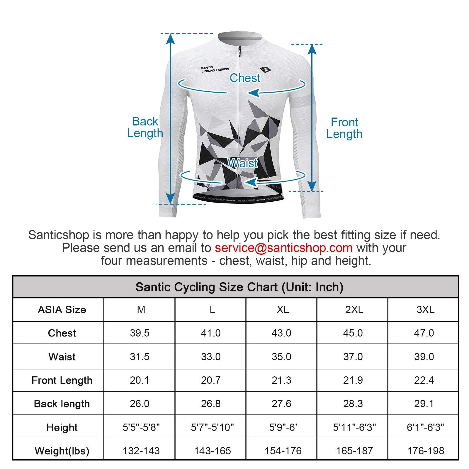 Santic Ares Men’s Cycling Jersey Bike Jersey Long Sleeve White