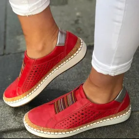 Suede Close Toe Multicolor Cutout Flats