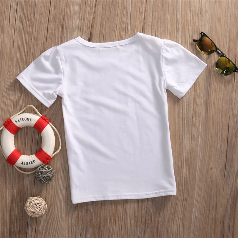 Summer New Casual Baby Letter Family Matching Sister-Brother
