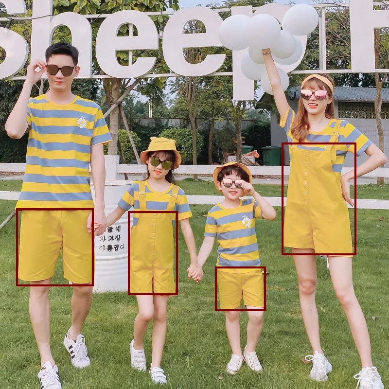 T-shirt Top & Shorts Family Matching Set - Mother, Father, Children