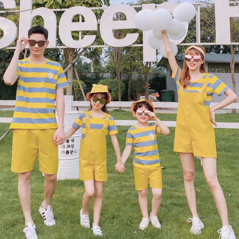 T-shirt Top & Shorts Family Matching Set - Mother, Father, Children