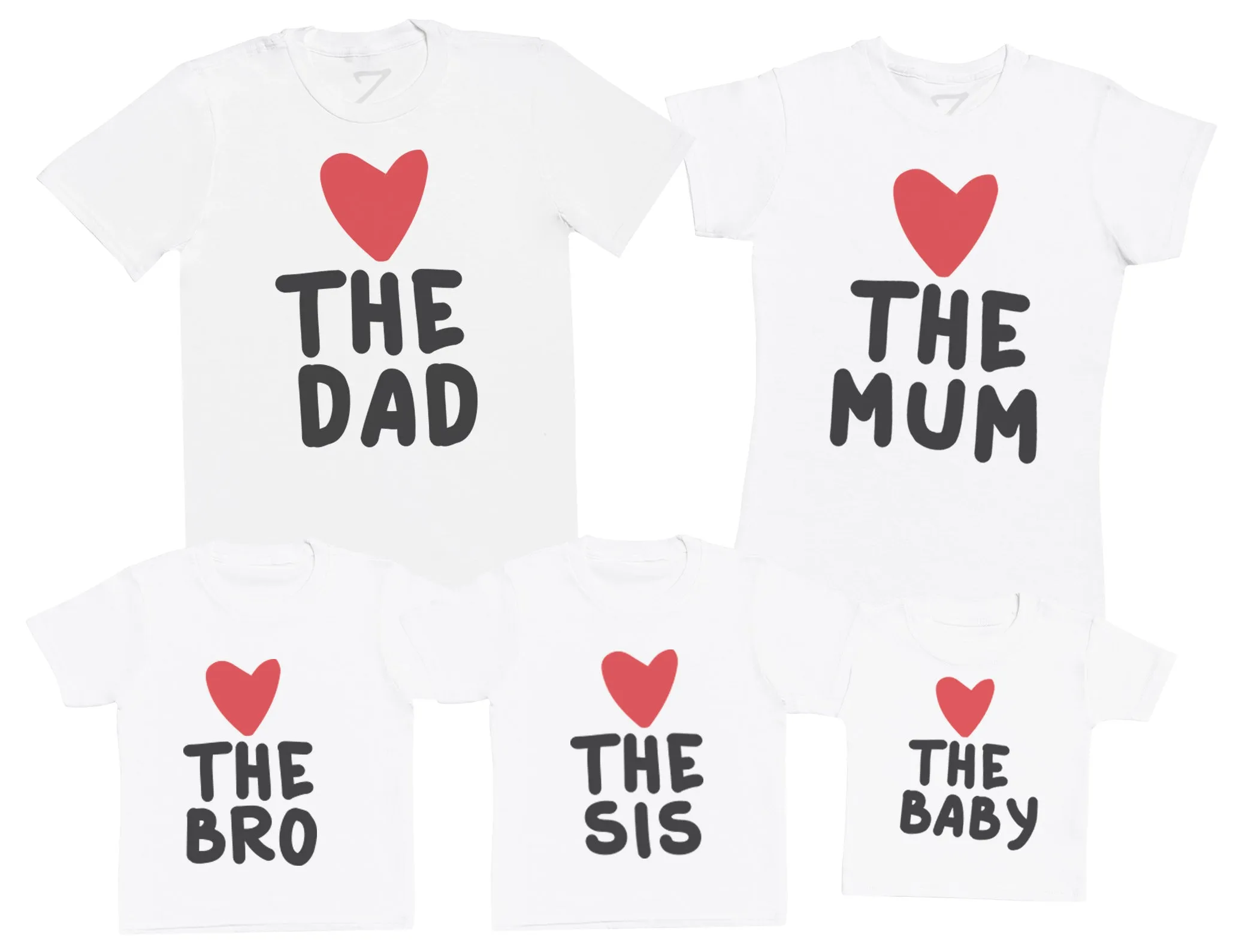 The Family Hearts - Whole Family Matching - Family Matching Tops - (Sold Separately)