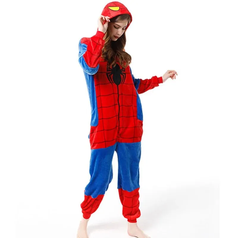 Warm Matching Cartoon Cosplay Family Onesies Set
