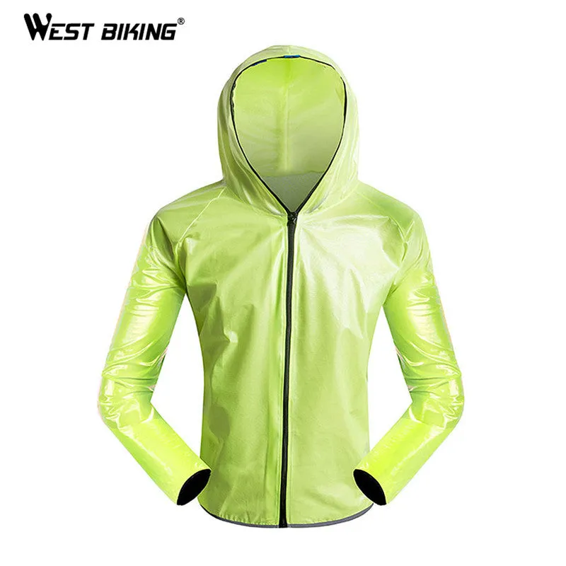 WEST BIKING Cycling Jacket Windproof Waterproof Hooded Ultralight Anti-UV Windcoat MTB Running Bike Bicycle Jersey Raincoat