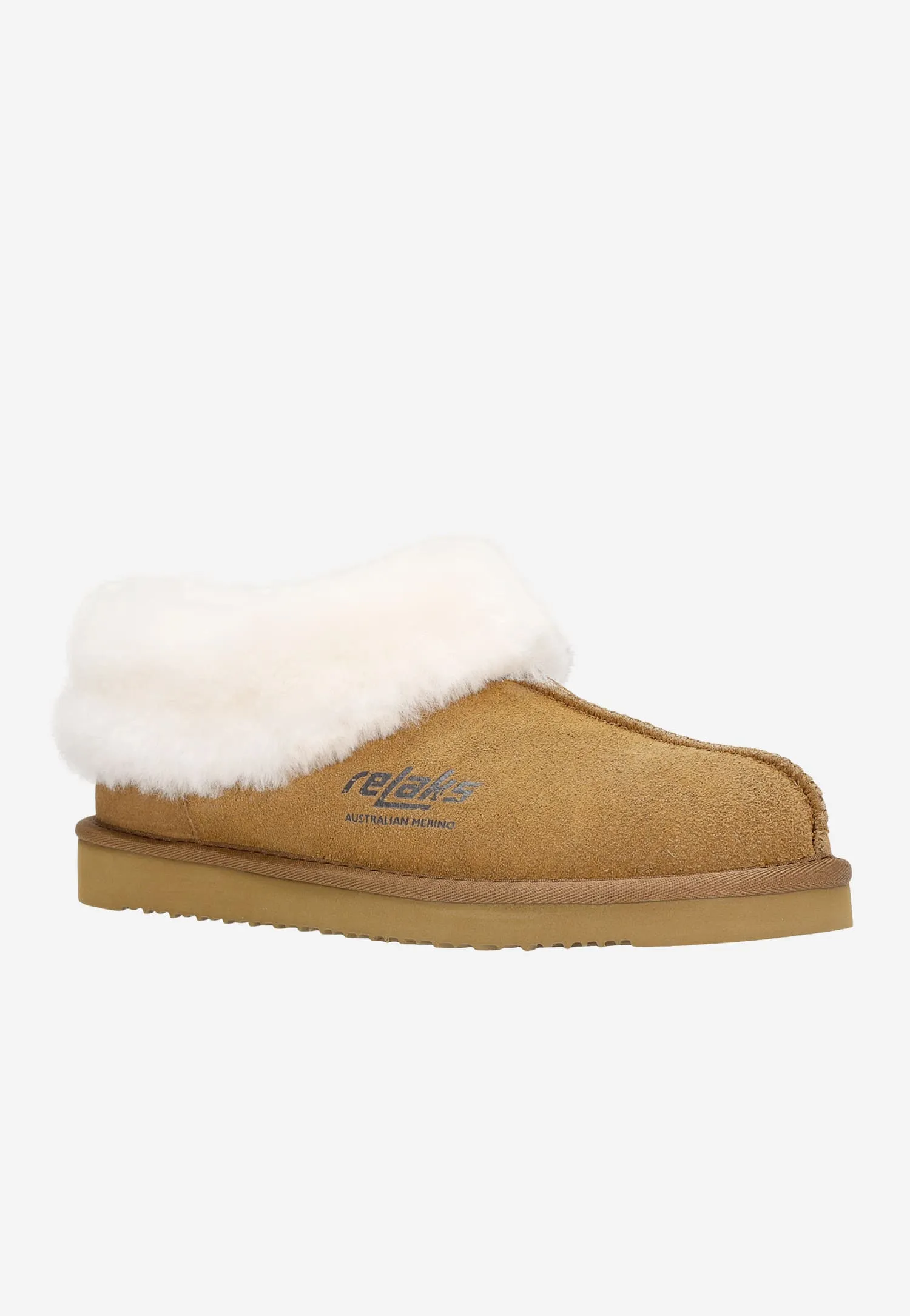 Wojas RELAKS Women's Light Brown Leather Slippers with Merino Wool | 3400064