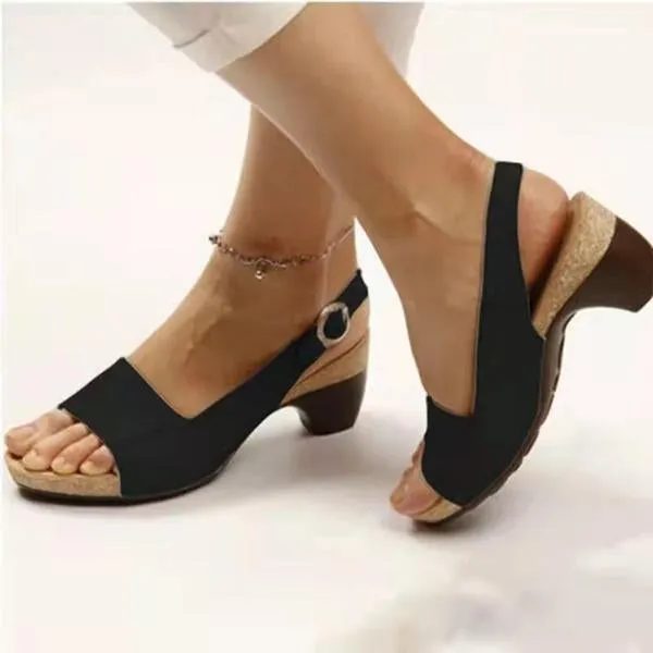 Women's Fish Mouth Beach High Heel Sandals 78026162C