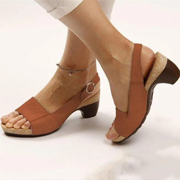 Women's Fish Mouth Beach High Heel Sandals 78026162C