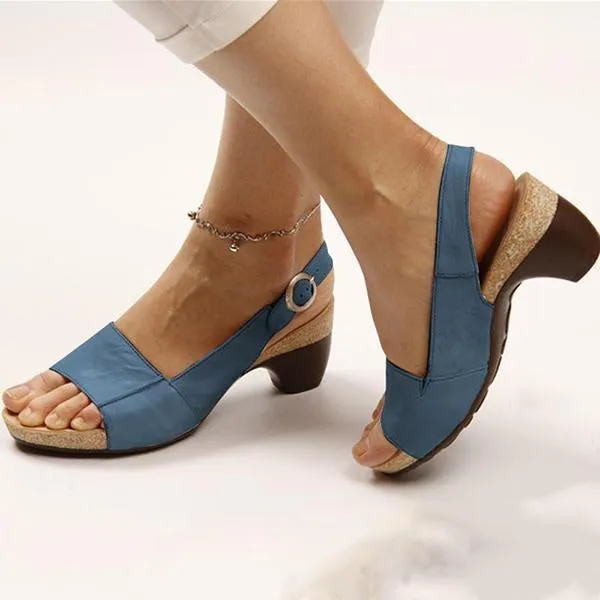 Women's Fish Mouth Beach High Heel Sandals 78026162C