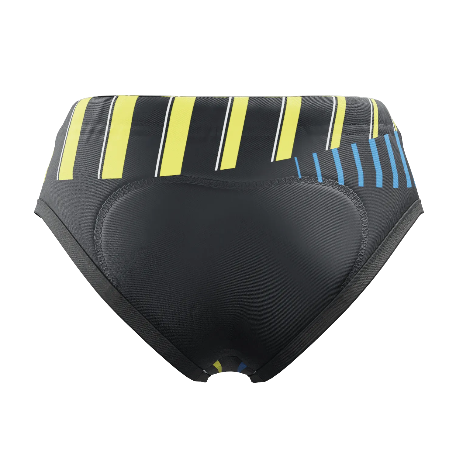 Women's Yellow and Blue Stripes Gel Padded Cycling Underwear-Briefs