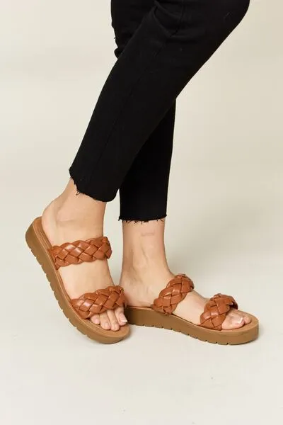 Woven Dual Band Platform Boho Bohemian Sandals