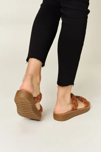 Woven Dual Band Platform Boho Bohemian Sandals