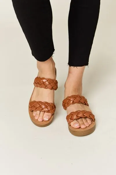 Woven Dual Band Platform Boho Bohemian Sandals