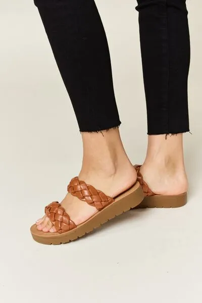 Woven Dual Band Platform Boho Bohemian Sandals