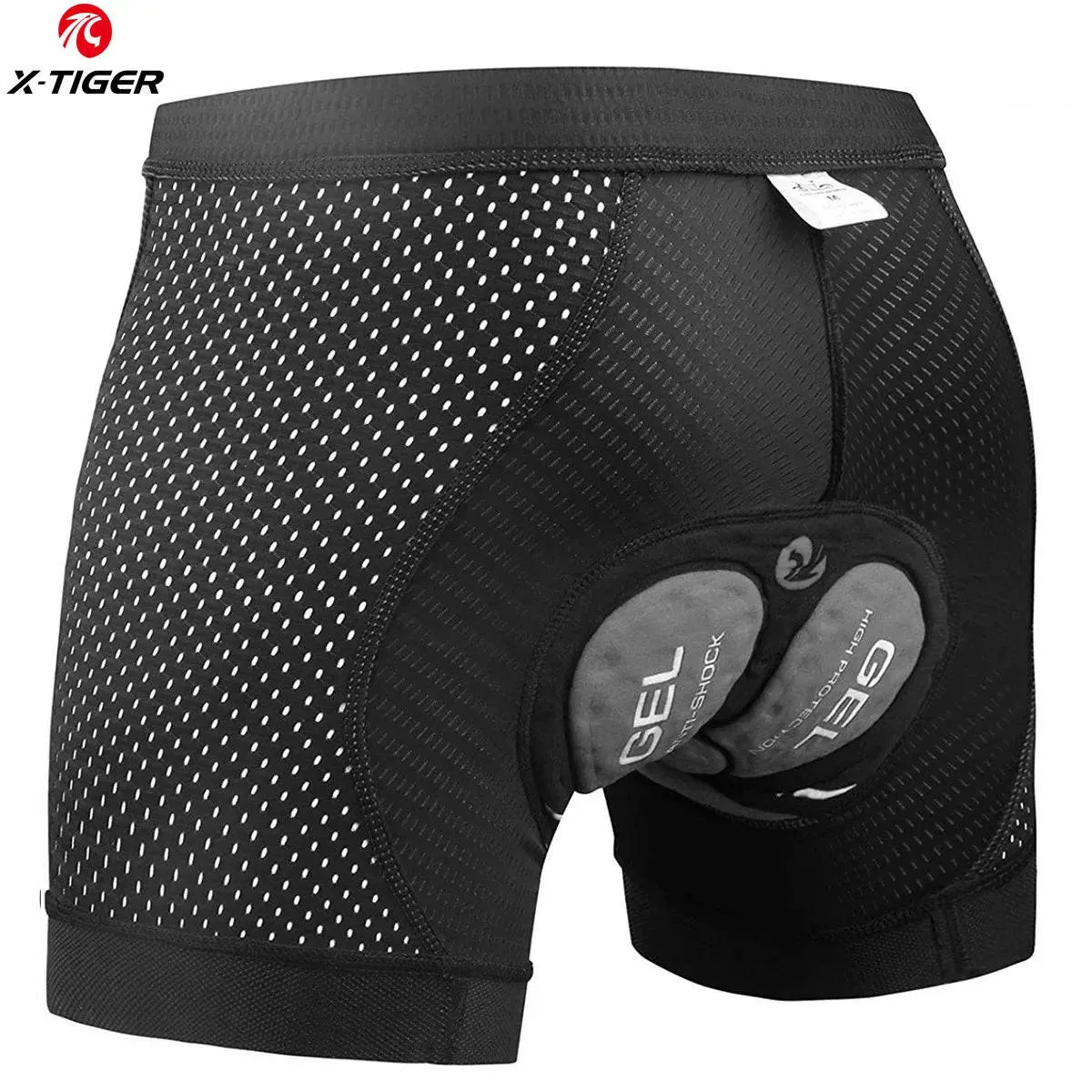 X-TIGER Men Cycling Shorts Summer Cycling Underwear Breathable Mesh Bicycle Underpants Shockproof Gel Pad  Riding Bike Shorts